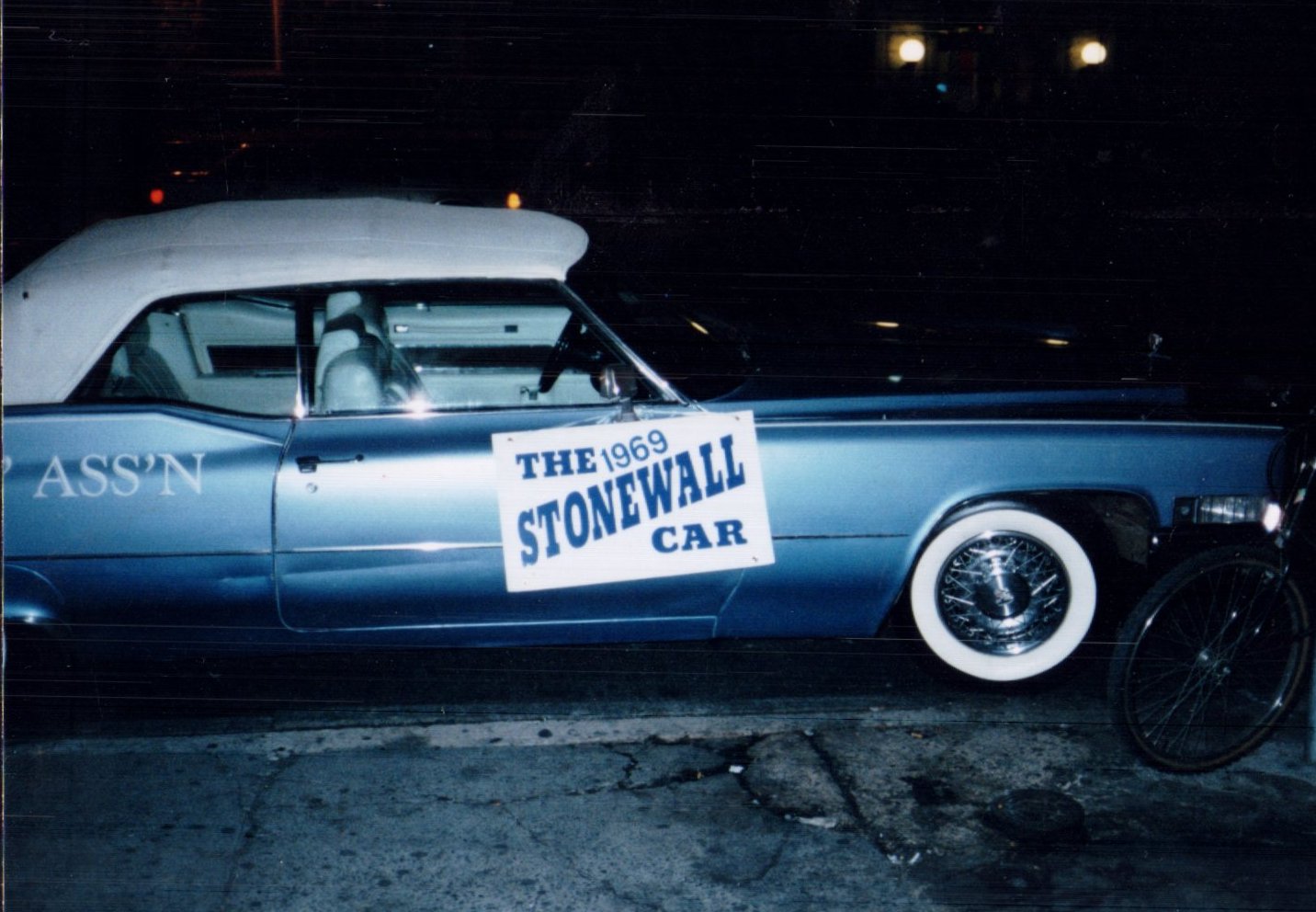 The true blue Stonewall Car at night and, from a downward angle, looking coupey