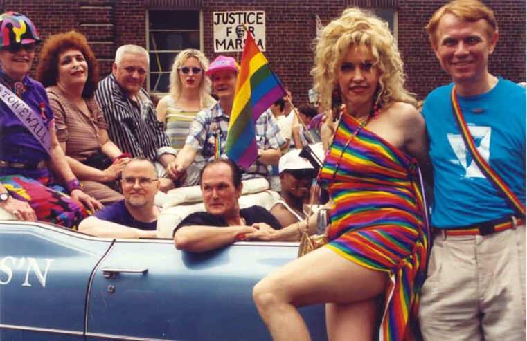 Members leading the Gay Pride Parade in the 1969 Caddy
